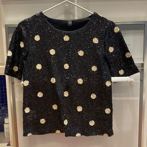 J crew sequined crop t shirt
